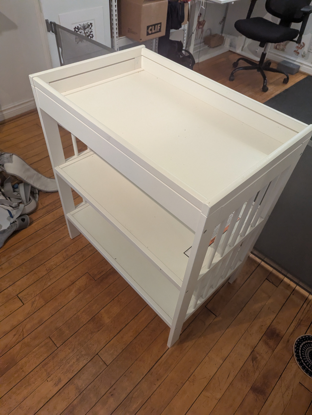 White Changing Table with Two Shelves