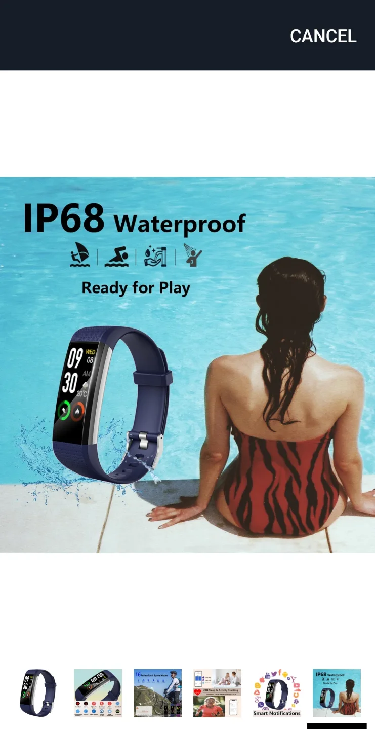 Smart Fitness Tracker - IP68 Waterproof, 16 Sports Modes thumbnail