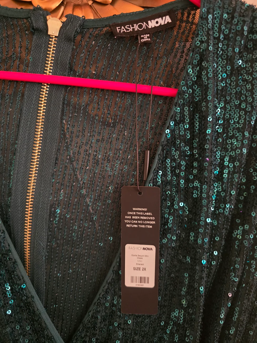 Fashion Nova Sequin Mini Dress Sz 2X image indicator(2)