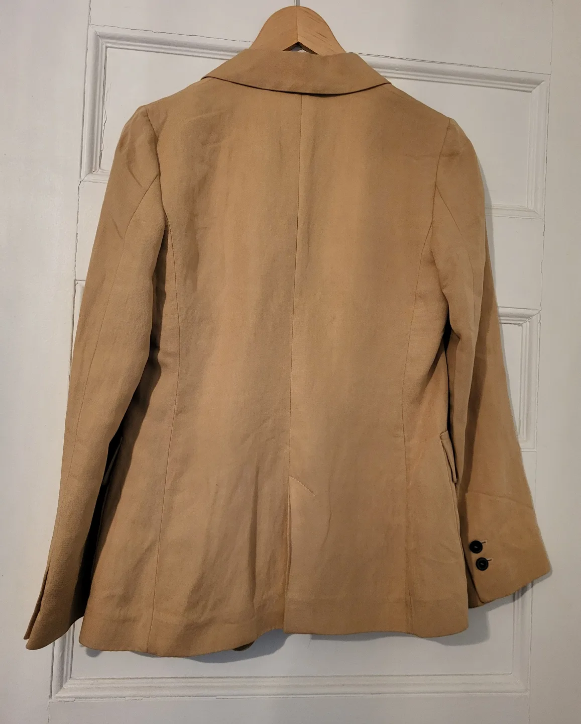 ❣️ Zara Blazer Cotton Blend Khaki Tan Double-Breasted - Size XS image indicator(8)