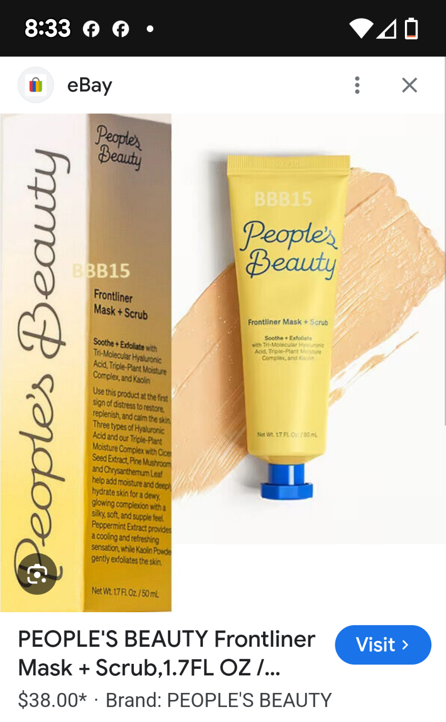 PEOPLE'S BEAUTY Frontliner Mask + Scrub 1.7 fl oz  🏒