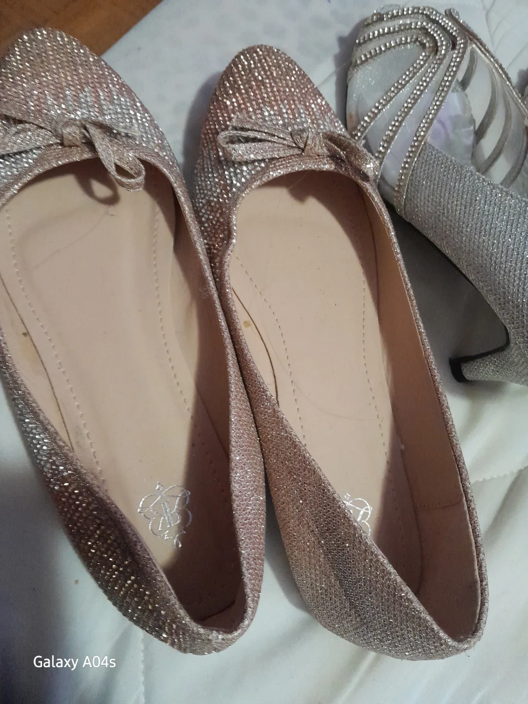 Pair of Silver Glitter Heels and Flats image indicator(2)