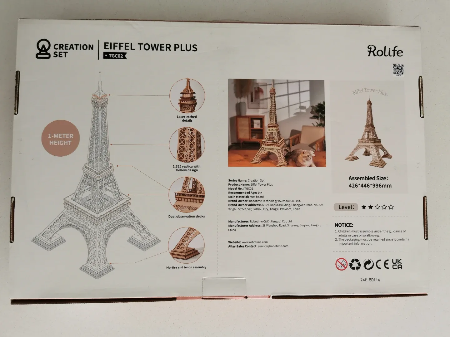 Rolife Eiffel Tower Plus 3D Wooden Puzzle image indicator(3)