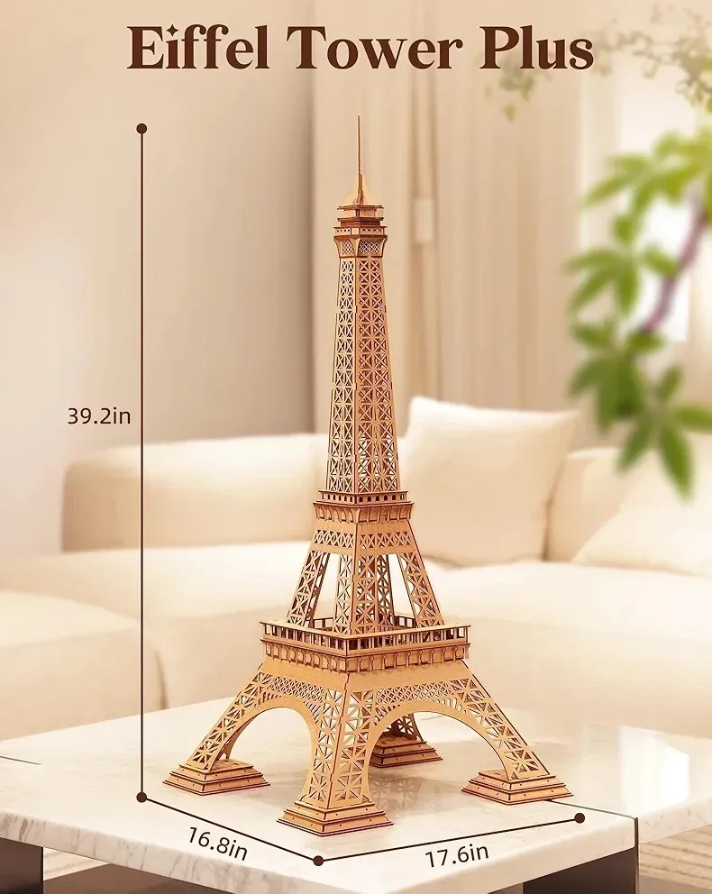 Rolife Eiffel Tower Plus 3D Wooden Puzzle image indicator(6)