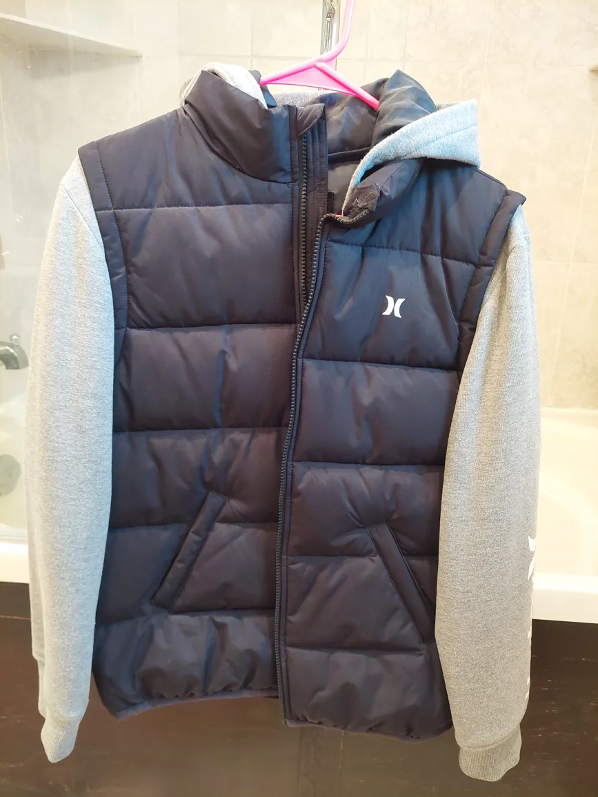 Hurley Boys' Puffer Vest with Hoodie XL thumbnail
