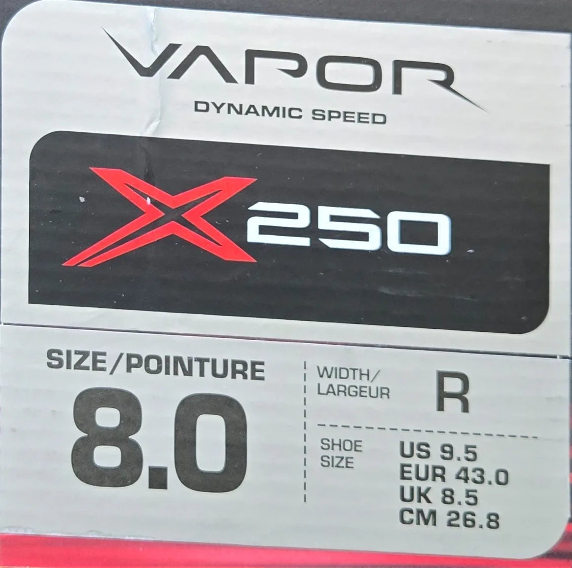 Bauer Vapor X250 SR Hockey Skates - Size 8.0R thumbnail