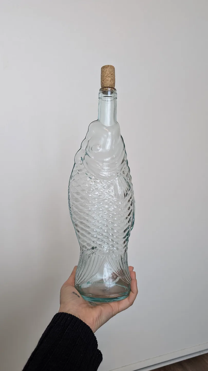 Fish-Shaped Bottle/Decanter with Cork thumbnail