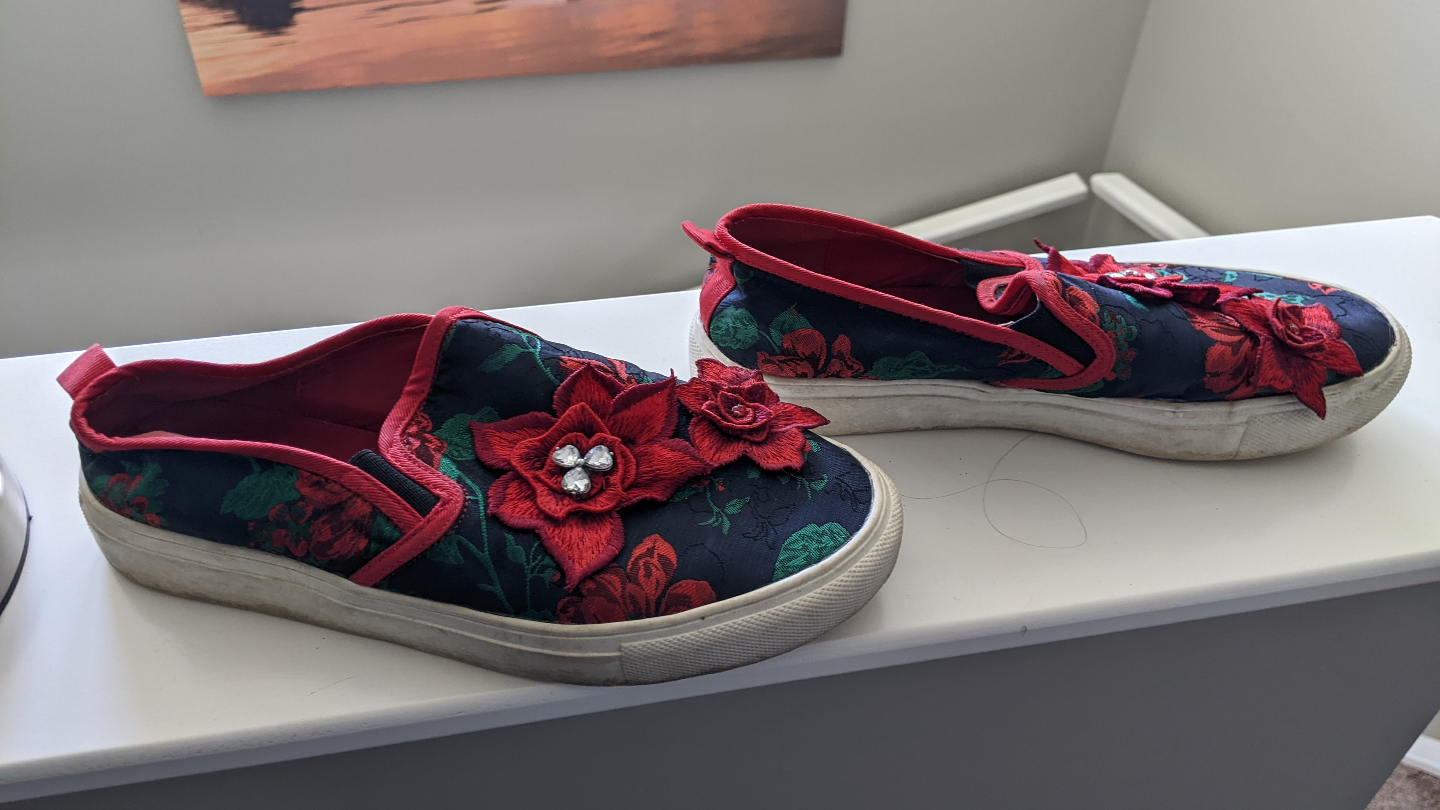 Topshop Floral Slip-On Sneakers - Size 38 - photo 3