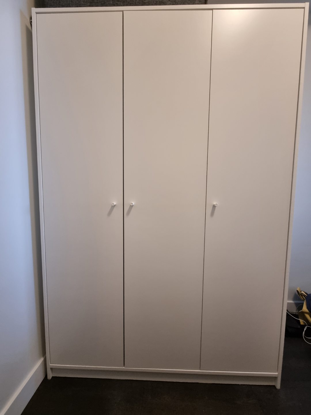 White Three-Door Wardrobe