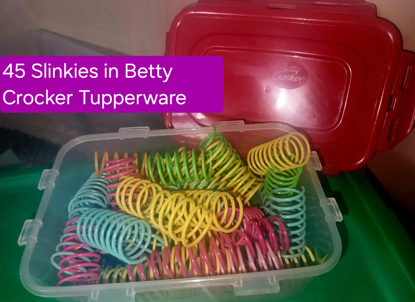 45 Slinkies in Betty Crocker Tupperware thumbnail