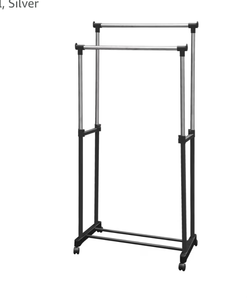 Double Clothing Rack with Wheels - photo 3