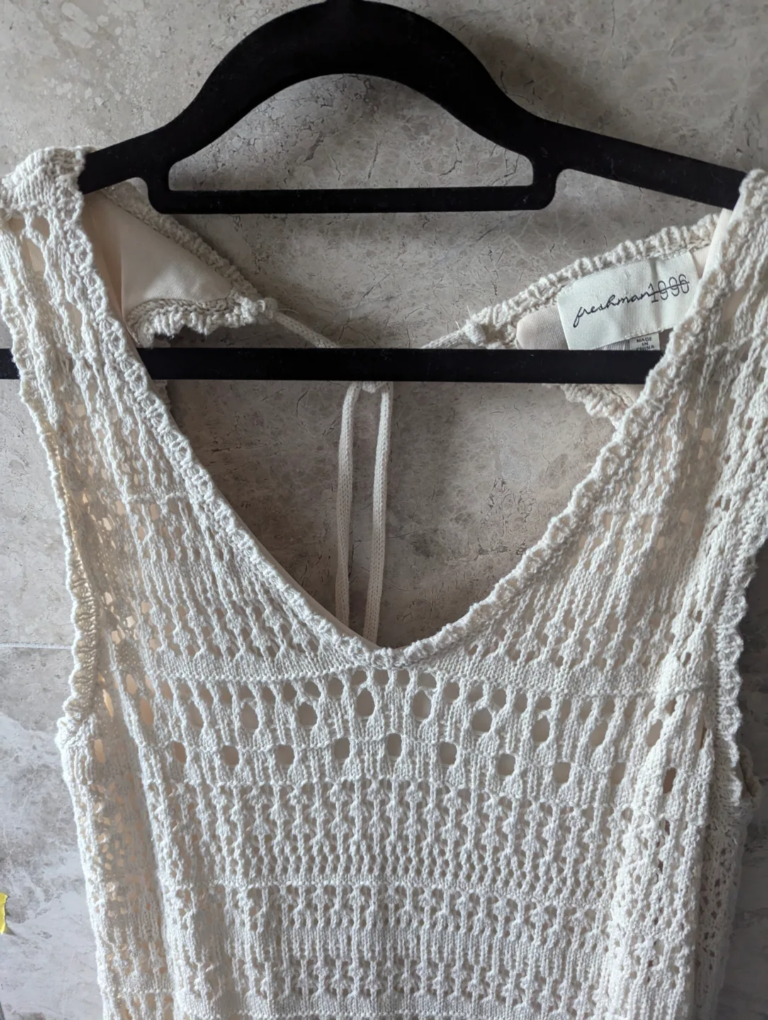 Freshman 1996 Cream-coloured Crochet Mini Dress image indicator(2)