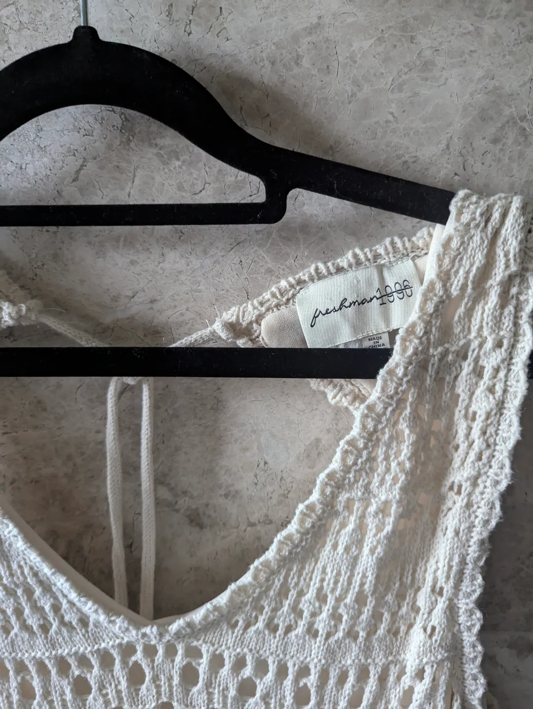 Freshman 1996 Cream-coloured Crochet Mini Dress image indicator(4)