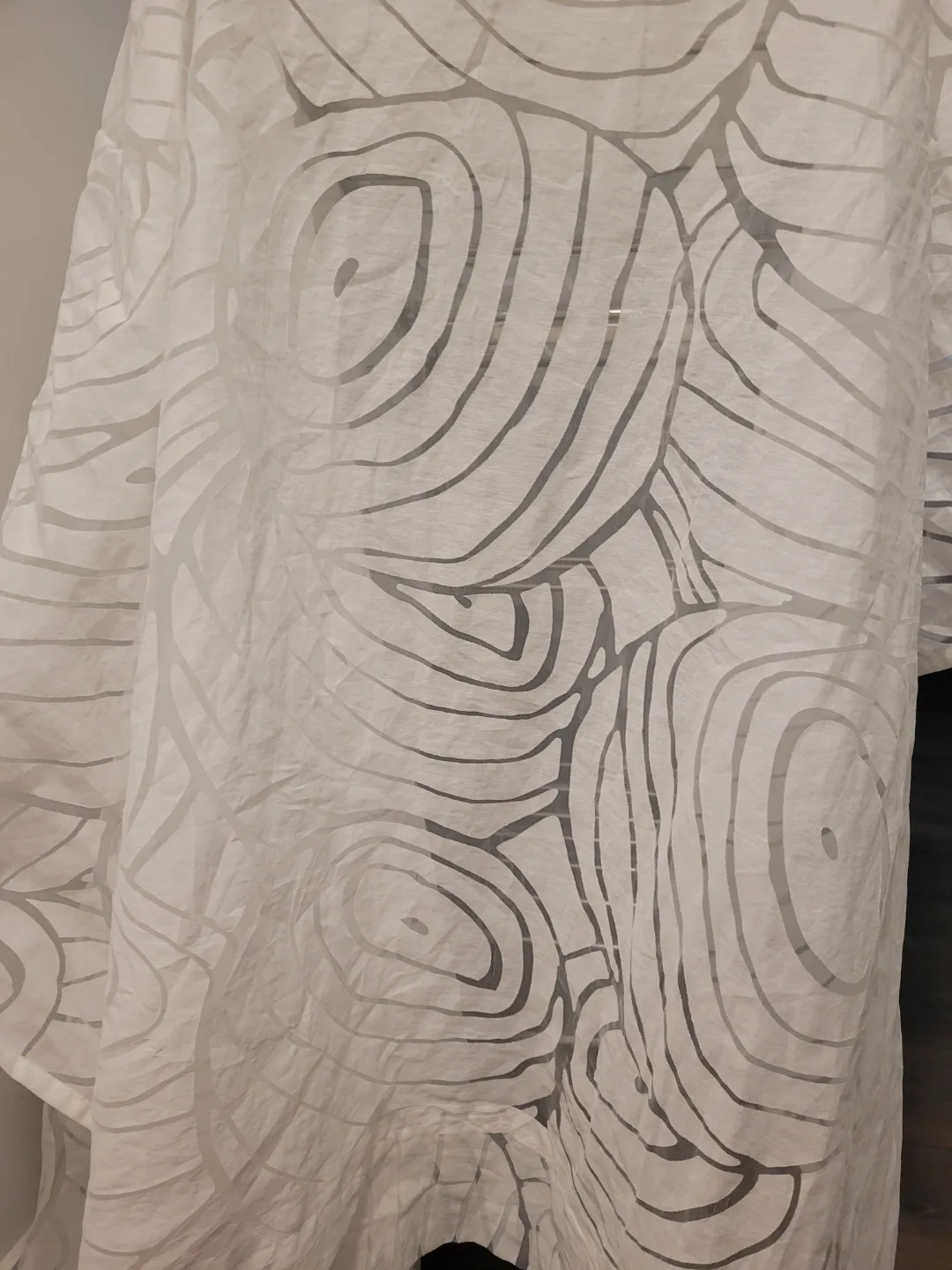 White patterned textile curtains  2pannel image indicator(2)