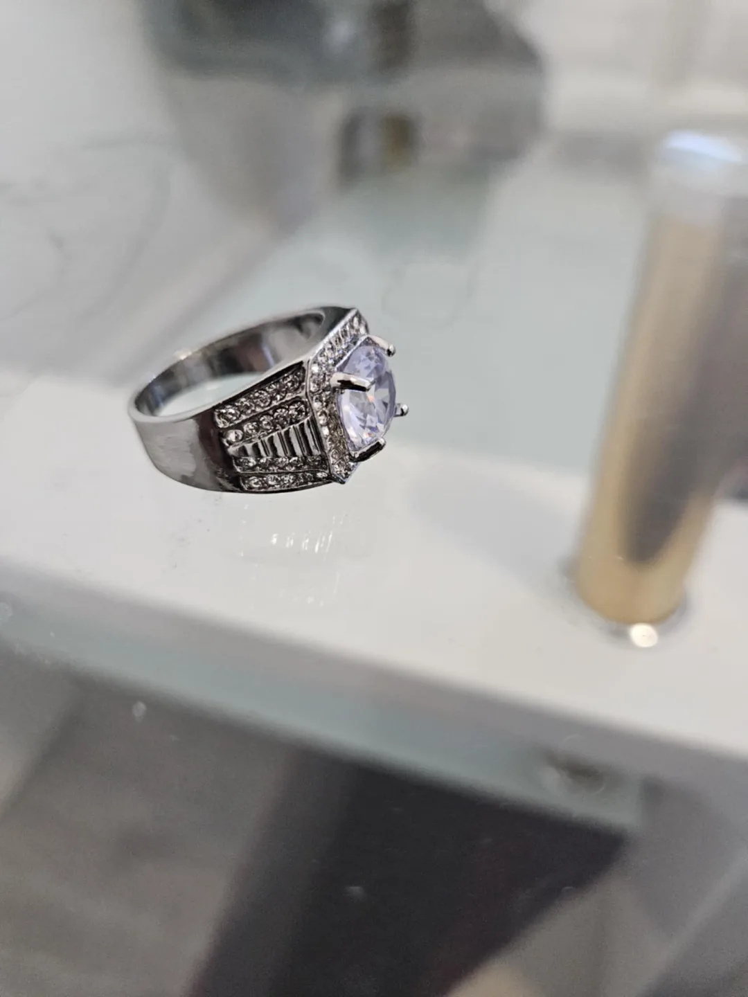 Men's Silver Cubic Zirconia Ring thumbnail