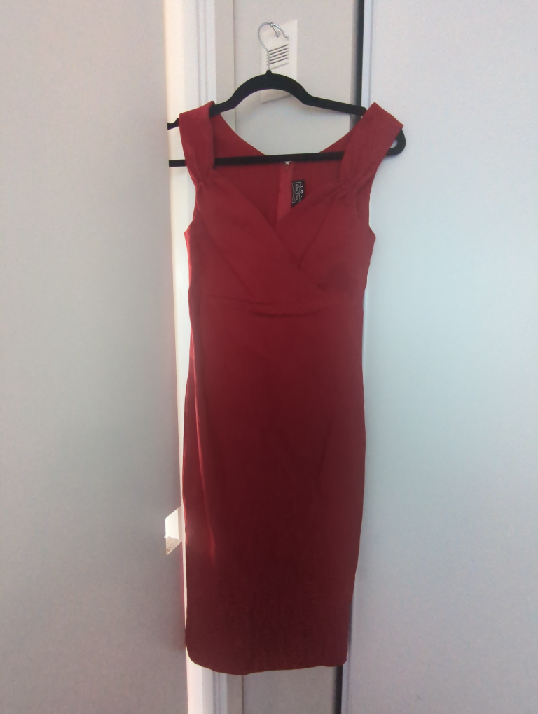 Rock Steady Cherry Red Pencil Dress