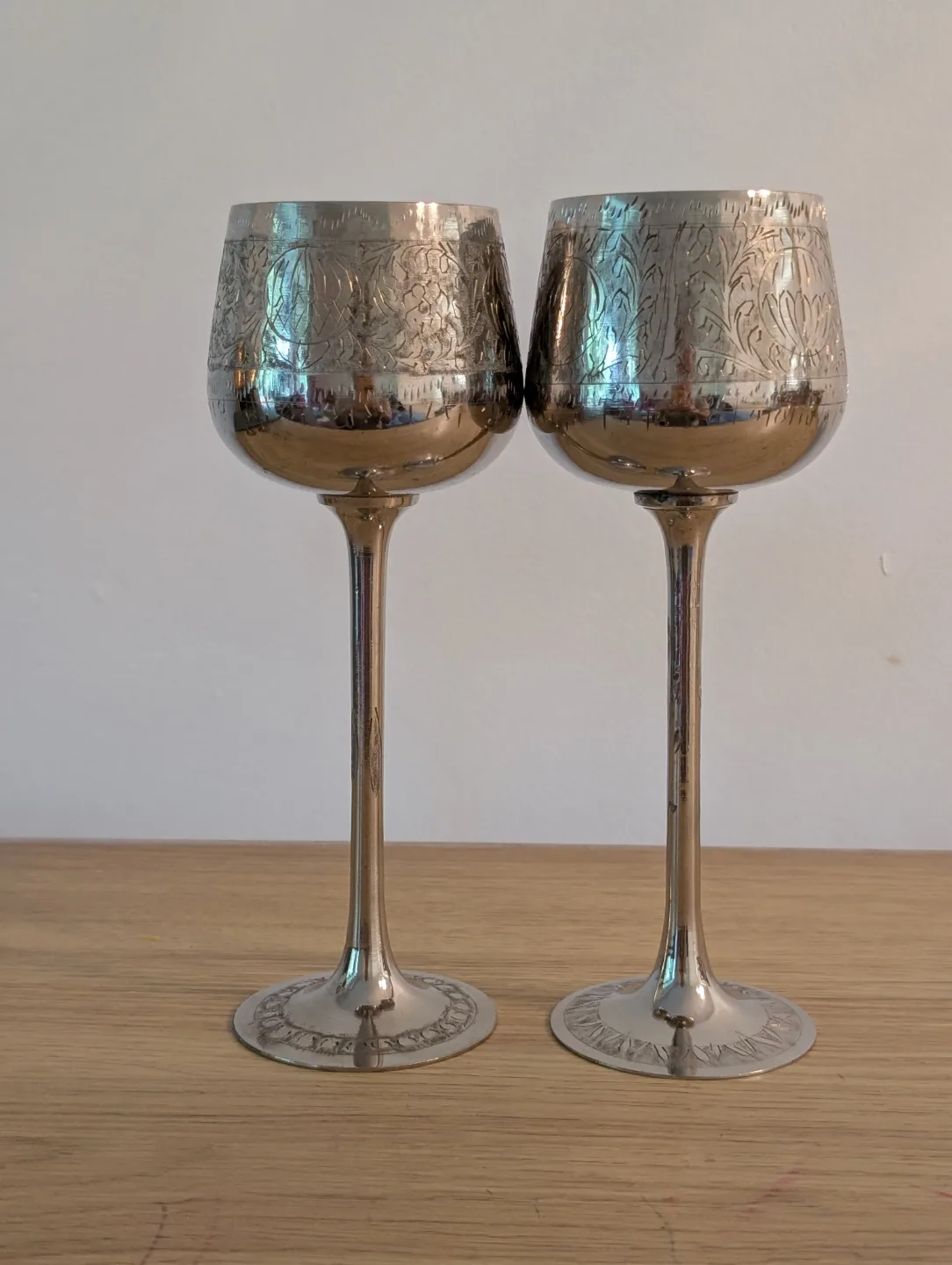 Pair of Vintage Silver-Plated Goblets thumbnail