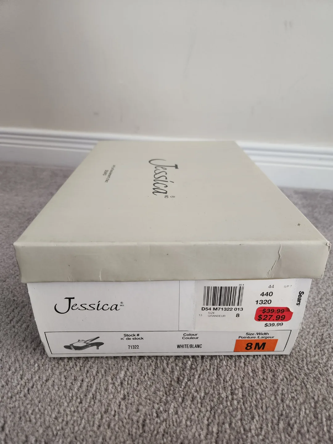 Jessica Women's White Sandals Size 8 image indicator(4)