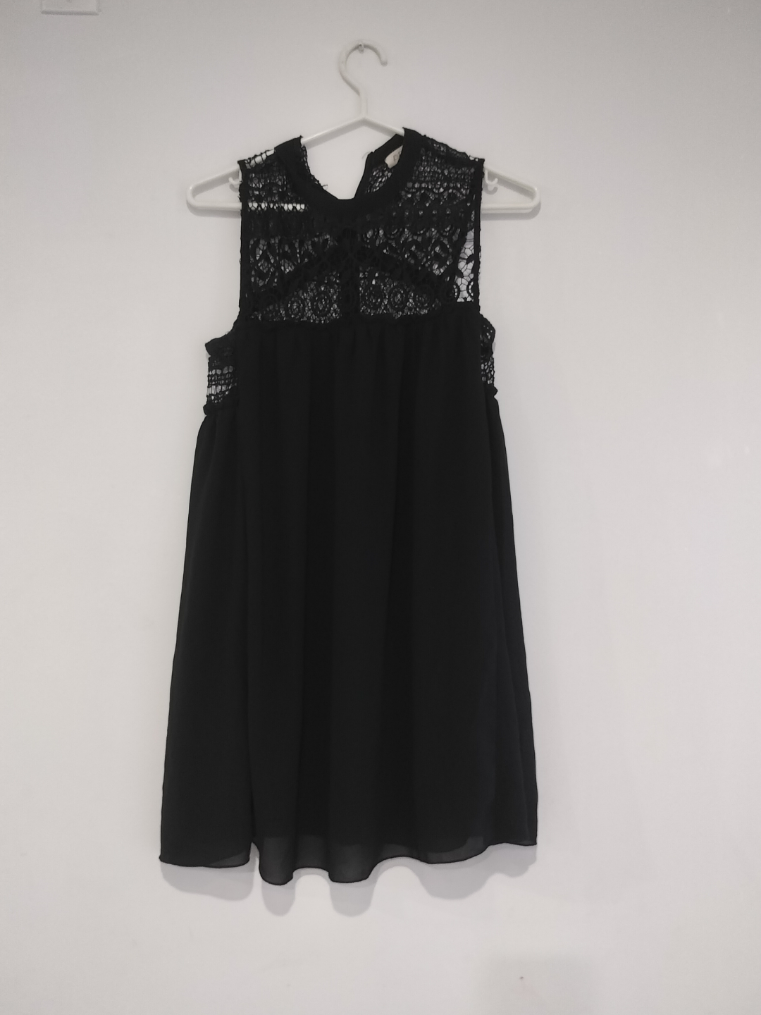 Black Lace Overlay Mini Dress