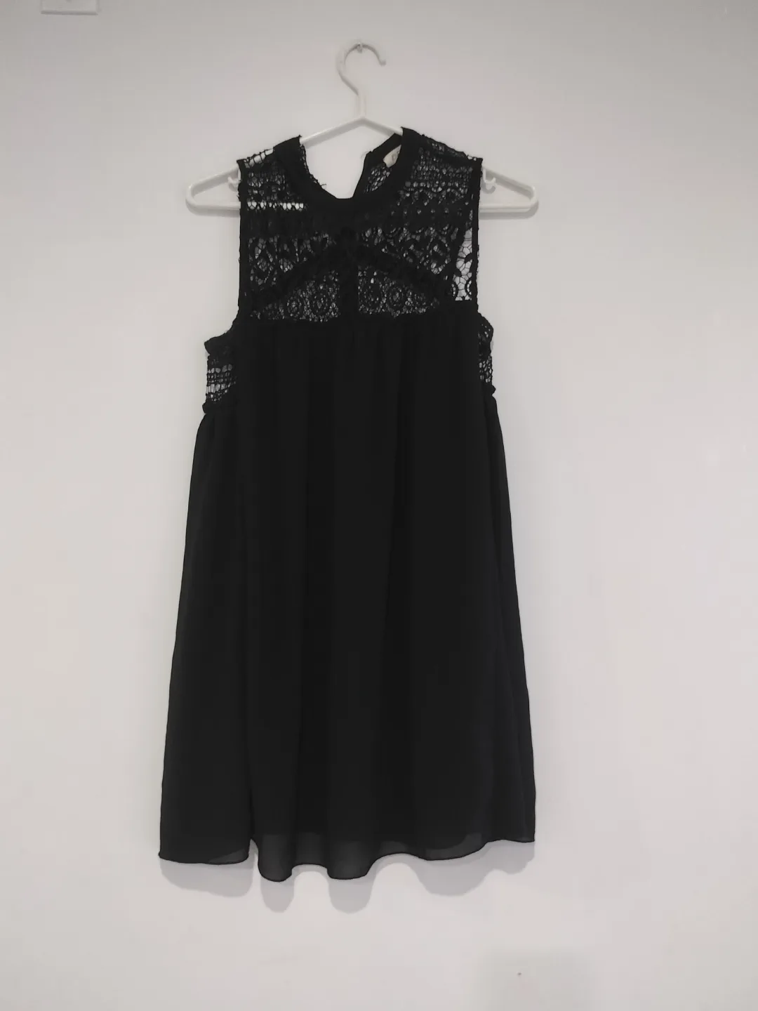 Black Lace Overlay Mini Dress thumbnail