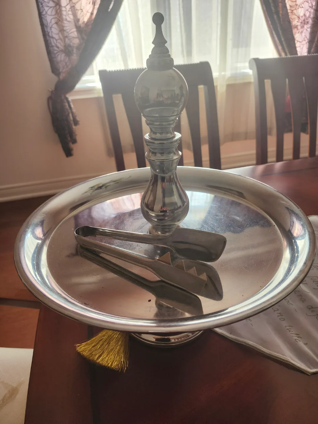 Silver Serving Tray with Tong Set thumbnail