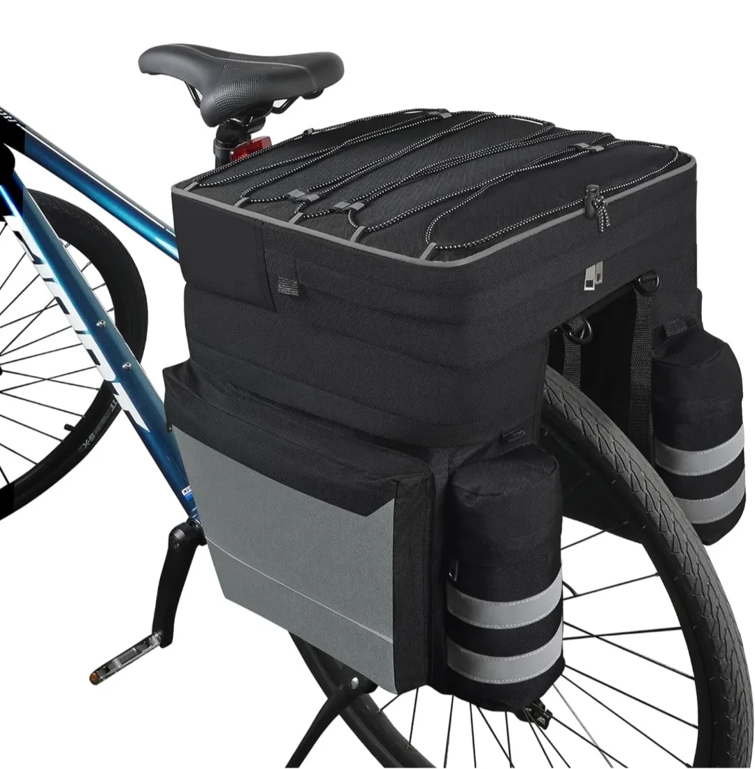 Bike Bag 3 in 1 Bicycle Pannier Bags, 68L Large Capacity Wa.. thumbnail