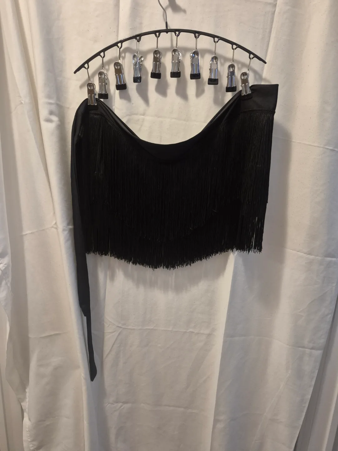 Black Fringe wrap around skirt thumbnail