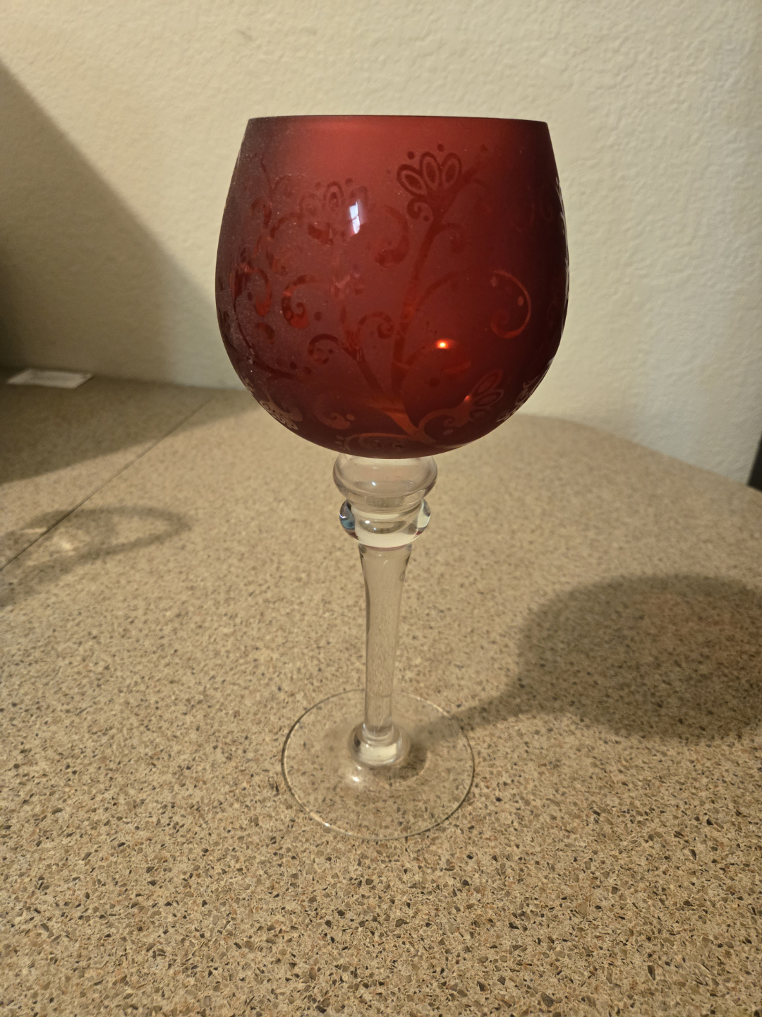 Red Glass Votive Holder