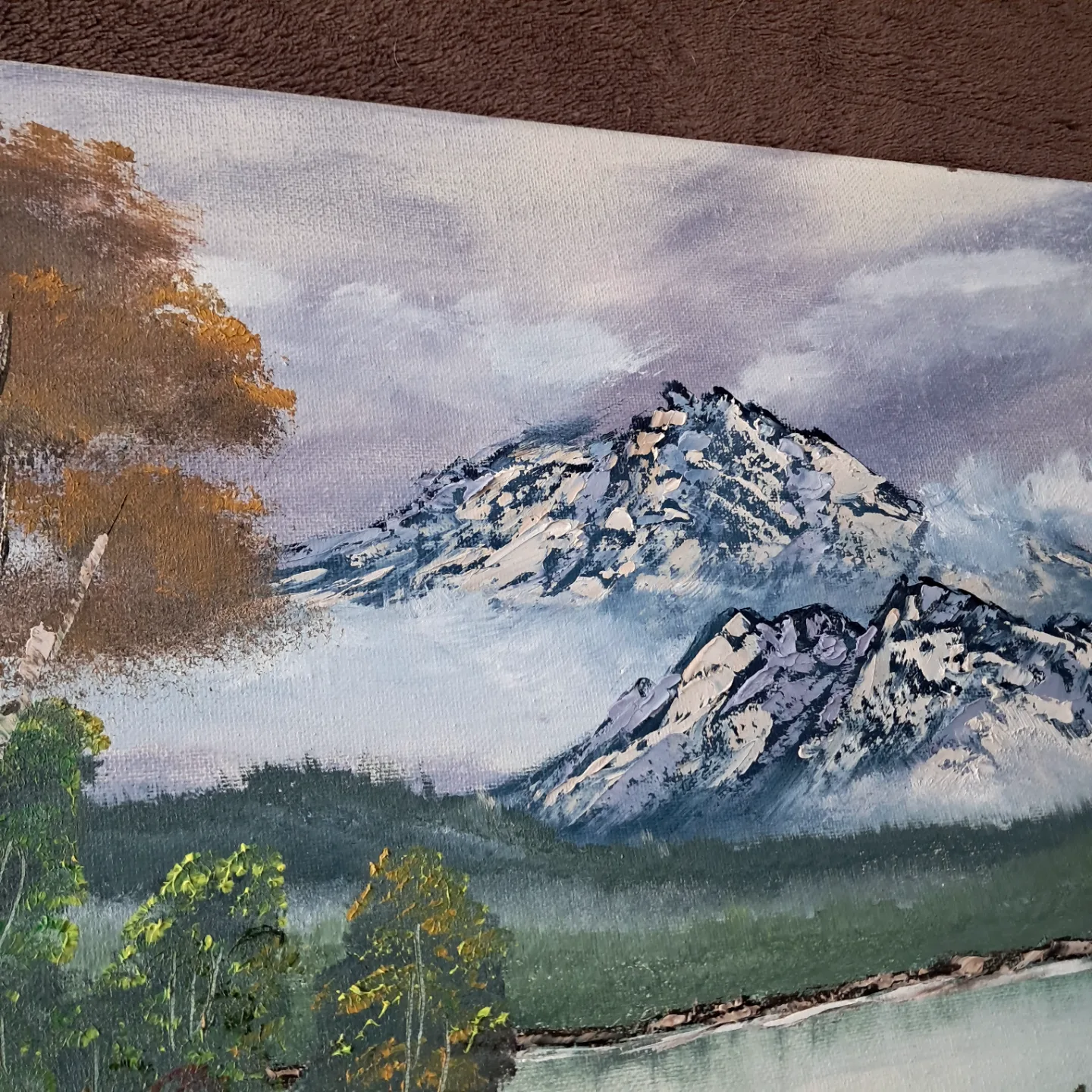 Original Mountain Lake Landscape Painting image indicator(5)