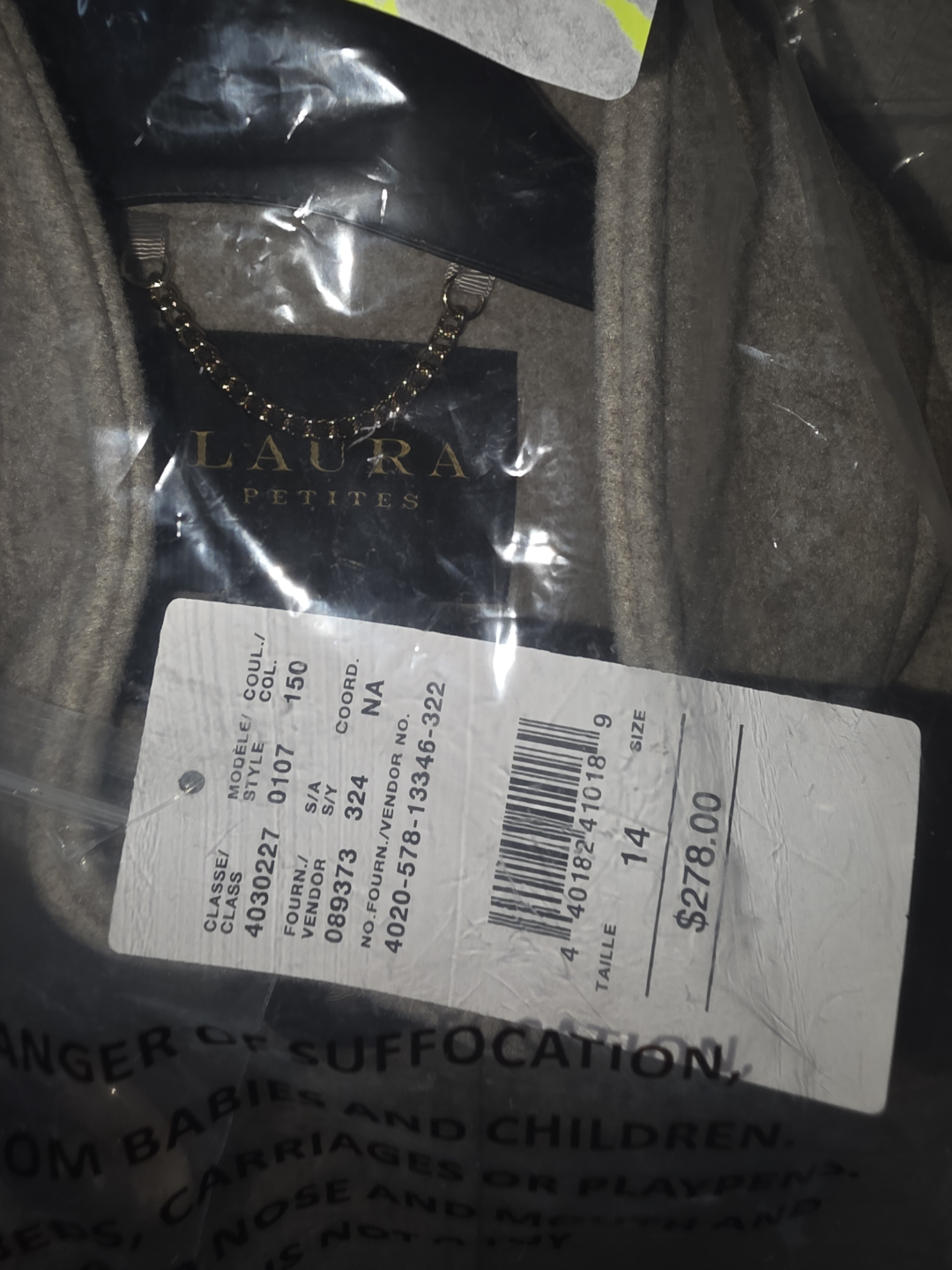 Laura Petites Women's Size 14 Grey Coat - photo 3