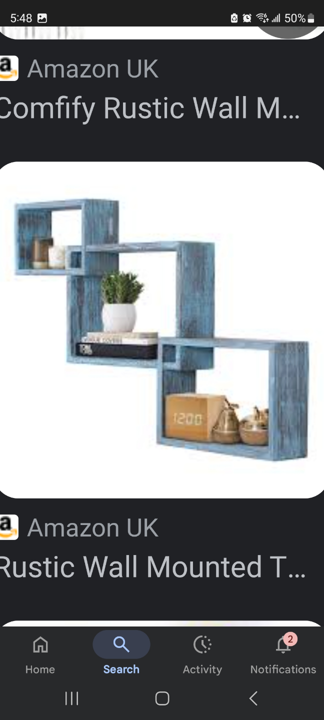 Comfify Rustic 3-Tier Wall Shelves - Blue