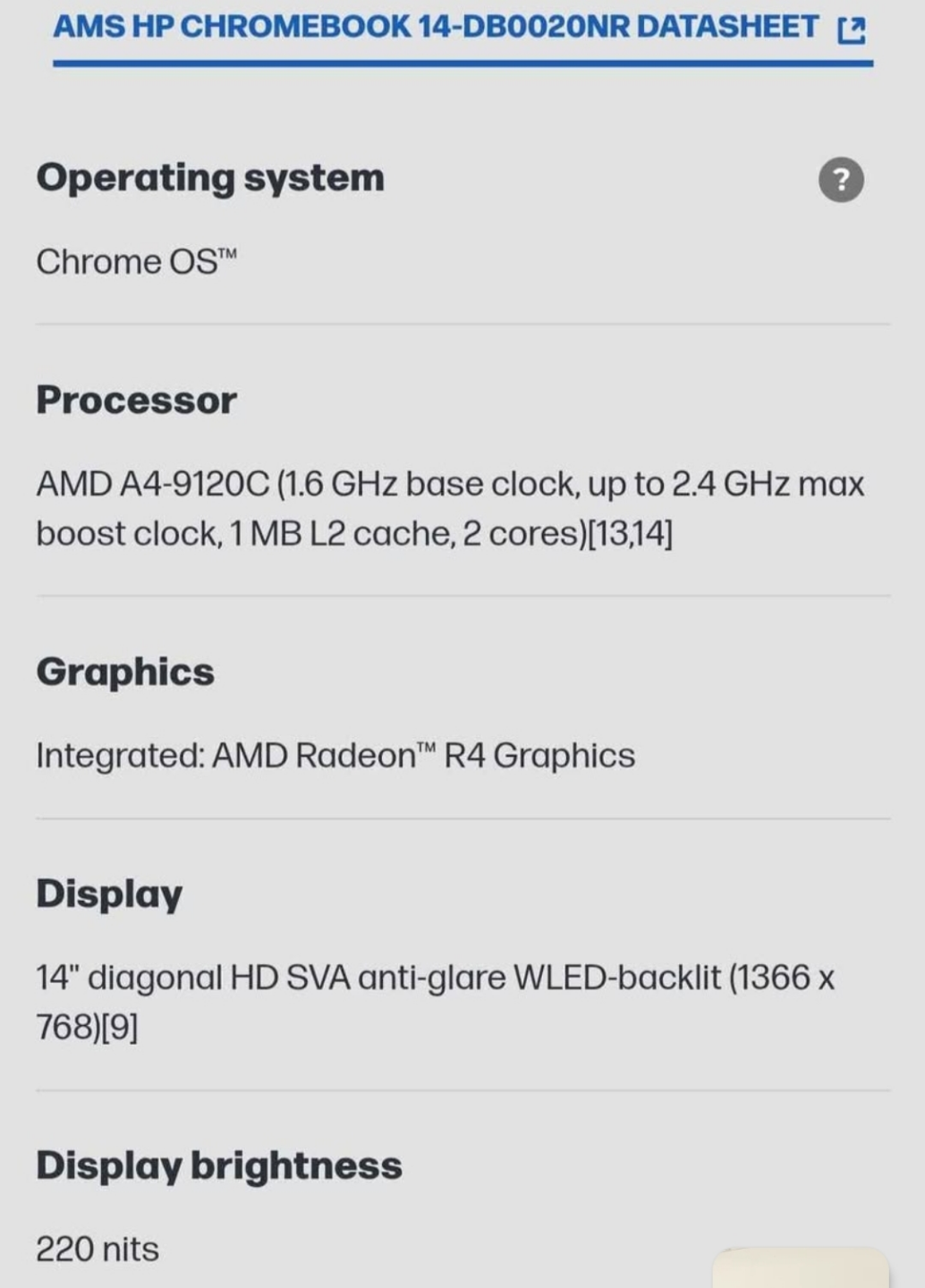 HP Chromebook 14-db020nr - photo 3