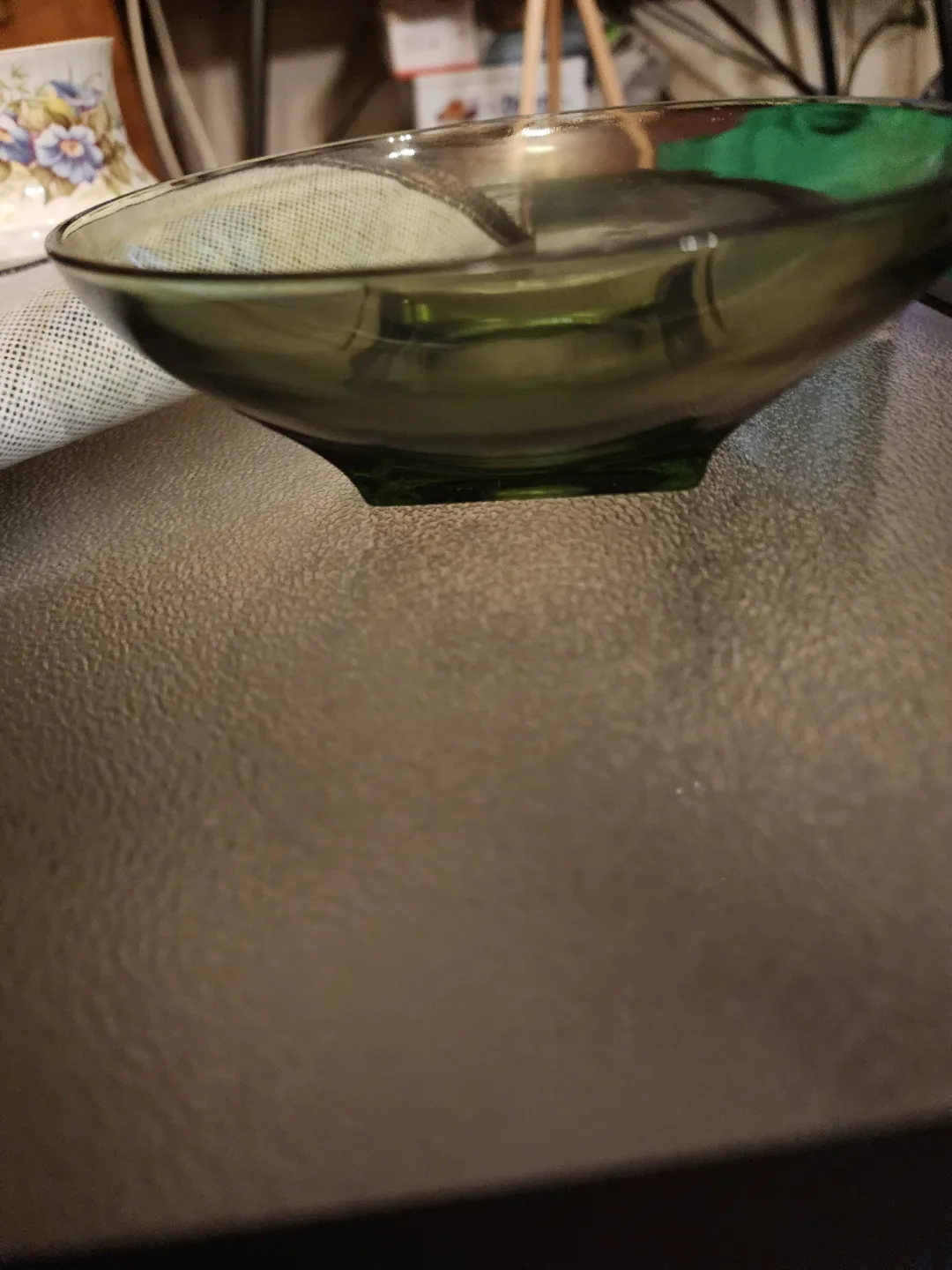 Vintage Olive Green Glass Bowl image indicator(3)