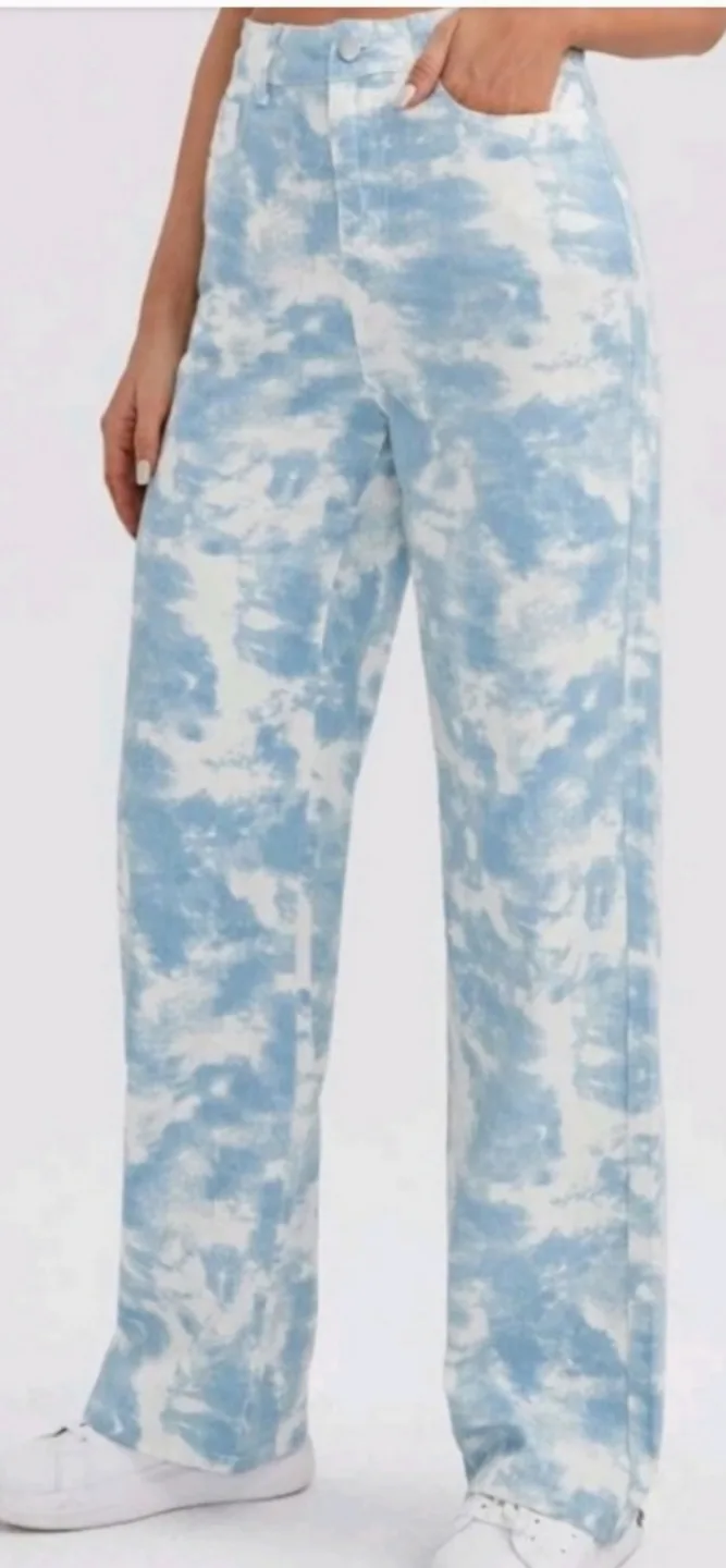 Sky Blue Tie Dye Jeans thumbnail