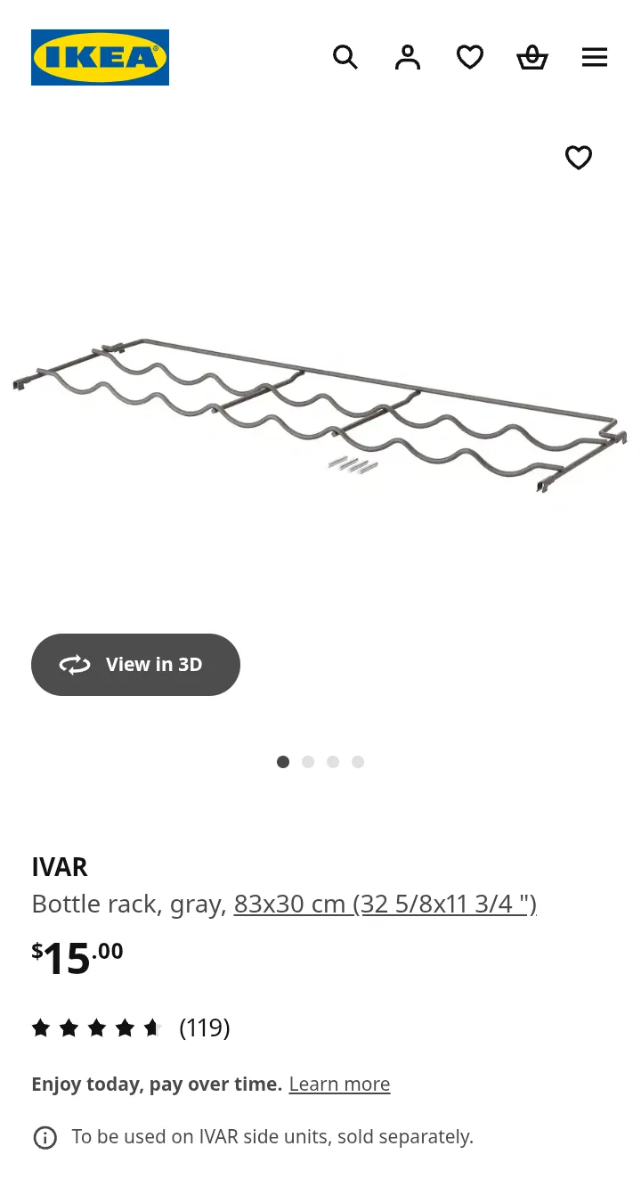 IKEA IVAR Bottle Rack - Gray thumbnail