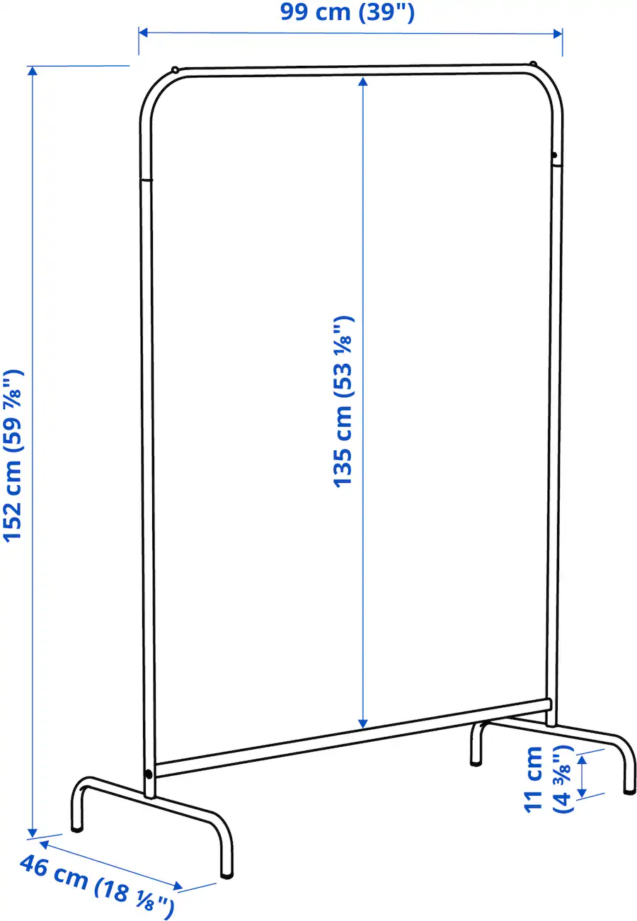 IKEA White Metal Clothes Rack - photo 2