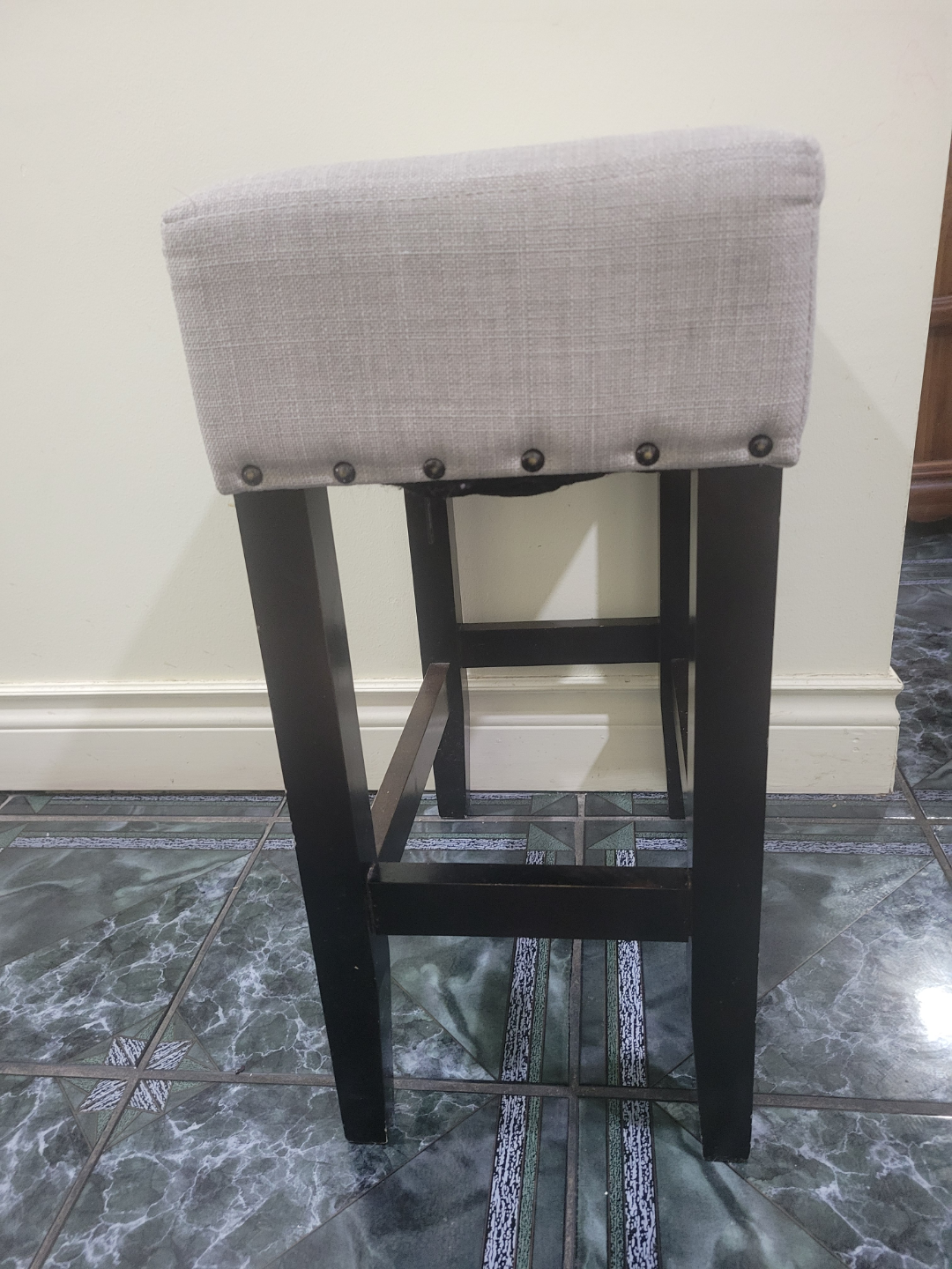 Light Grey Upholstered Bar Stool - photo 2