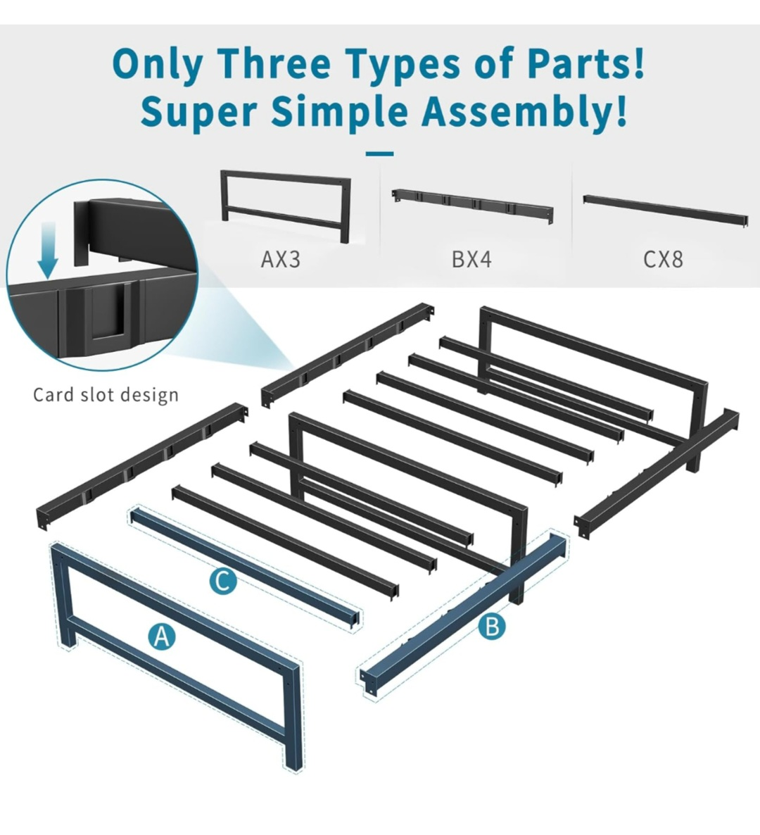 Metal Platform Bed Frame - Twin Size - Heavy Duty - - photo 3