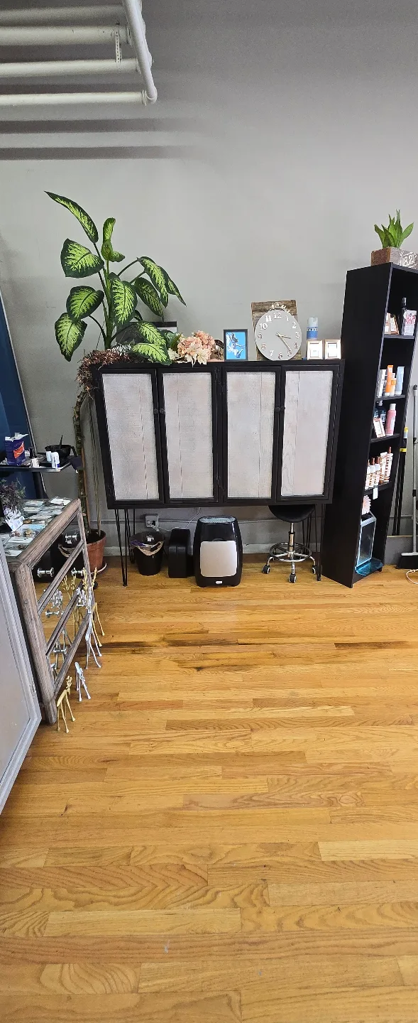 Salon Styling Chair and storage cabinet image indicator(2)