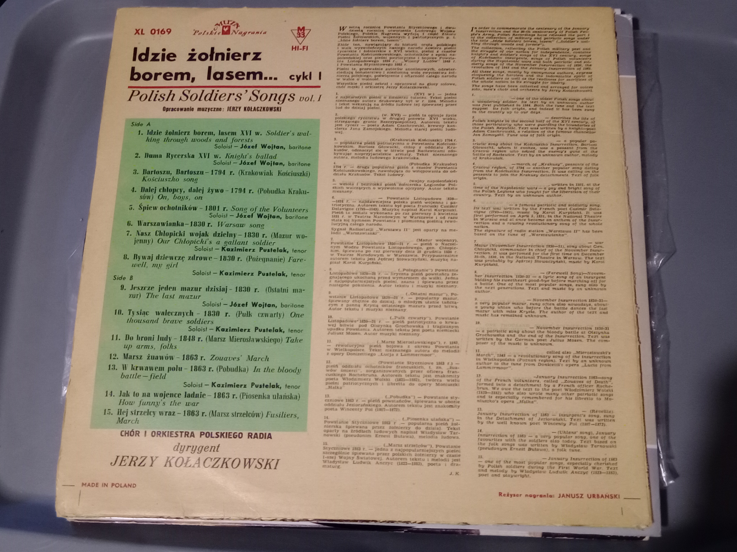 Vintage Polish Soldiers Songs Vinyl Record - photo 2
