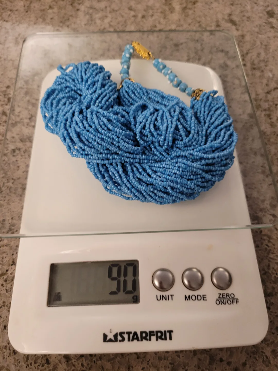 VINTAGE light Blue Seed necklace image indicator(6)