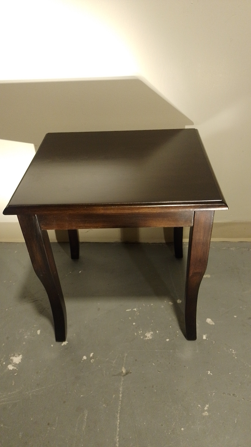 Vintage Solid Wood Rectangular Side Table – Polished Finish