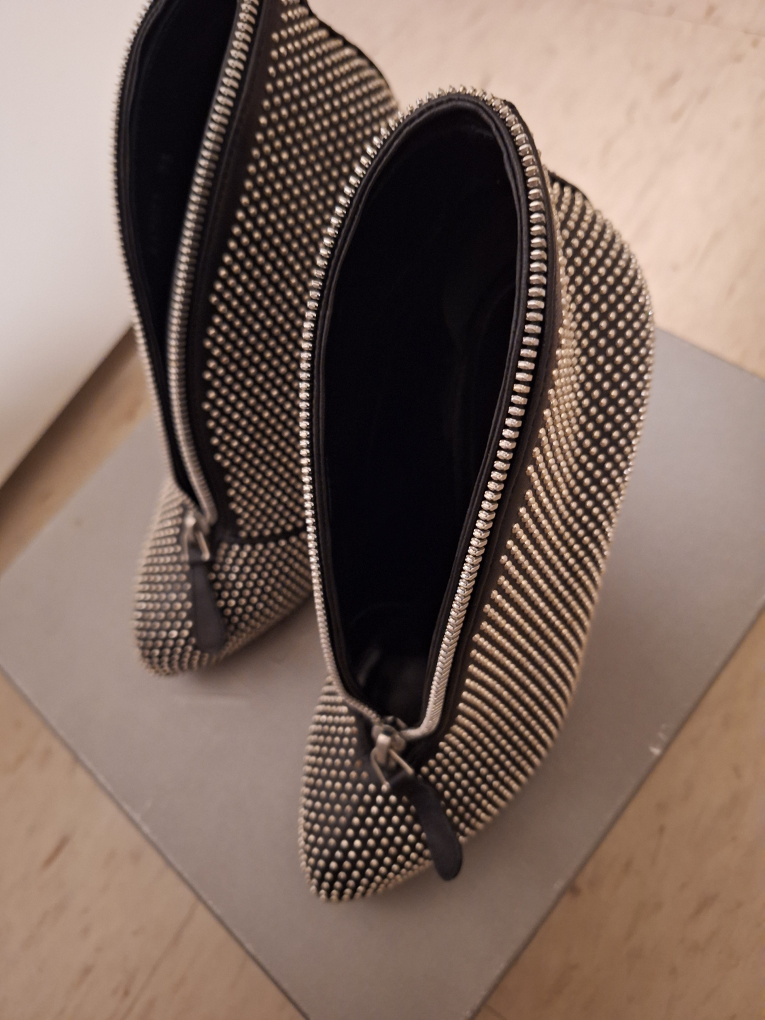 Alexander McQueen Black Studded Zip Boots - Size 38 - photo 5