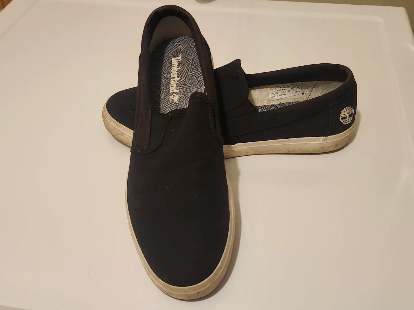 Men's Timberland Black Slip-on Canvas Shoes - Size 9.5 thumbnail