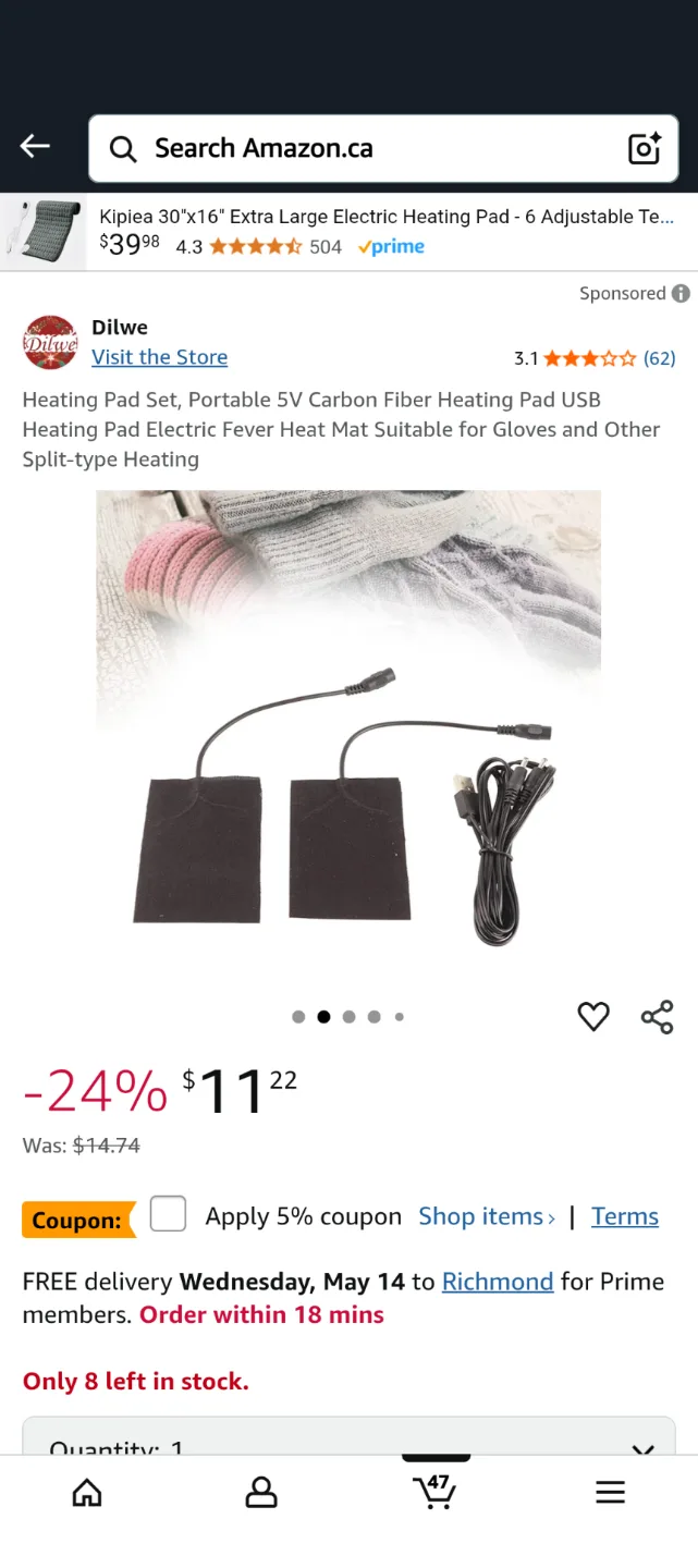 Pocket szed portable Electric Heat pad 3 for $10 image indicator(2)