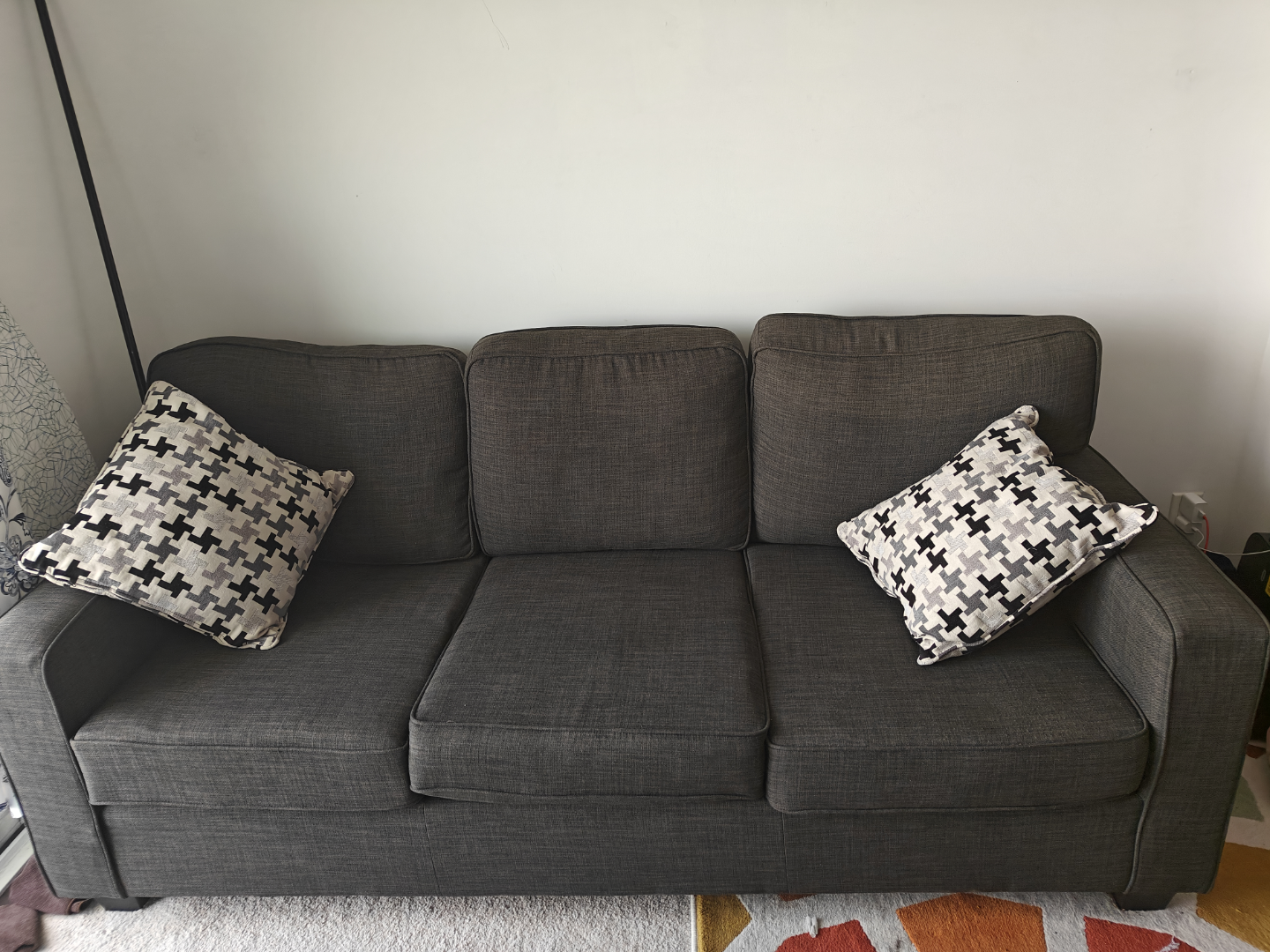 TheBrick Dark Grey 3-Seater Sofa with Throw Pillows - photo 2