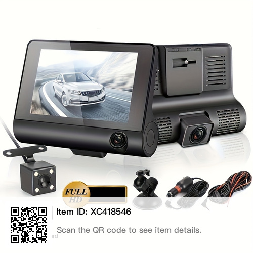 Triple Lens Dash Cam with 64GB Card - Full HD Night Vision - photo 2