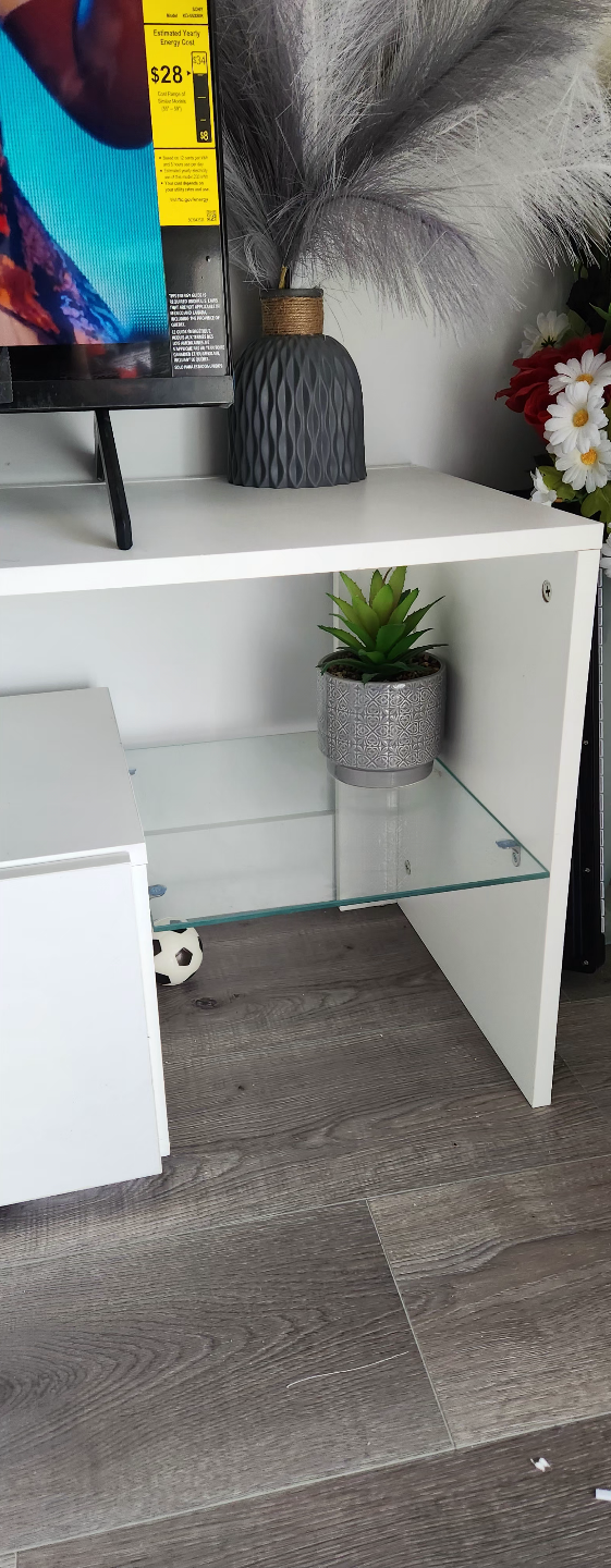White TV Stand with Storage