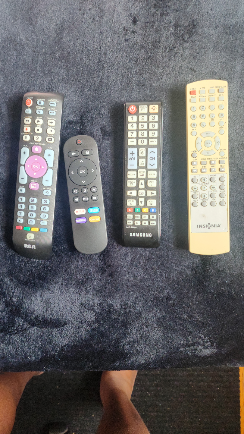 Three Remote Controls - Samsung, RCA and Insignia