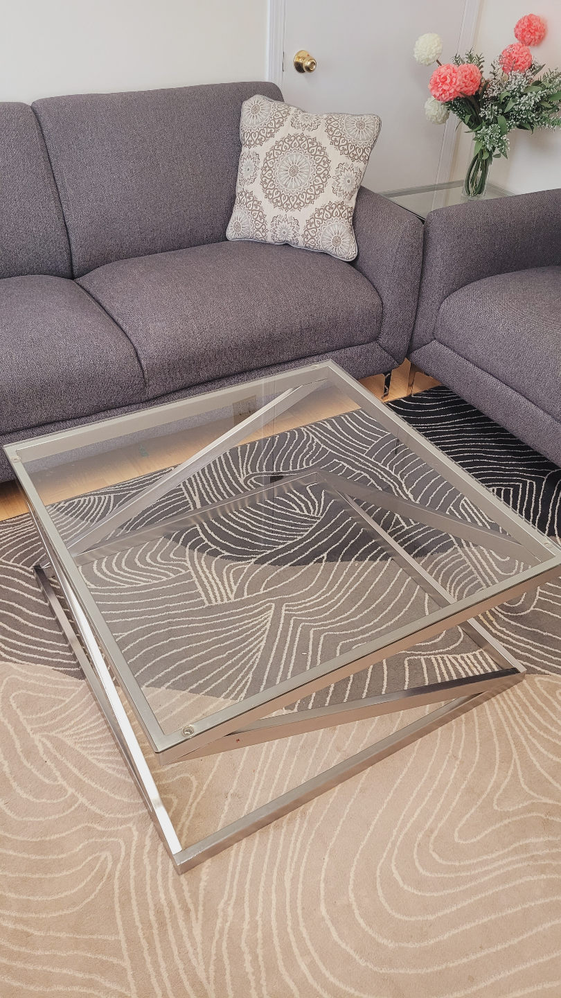 Sully Modern Glass Top Coffee Table